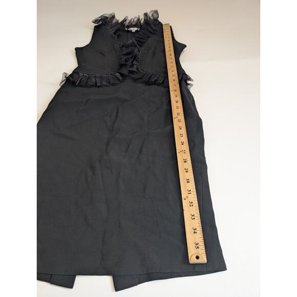 Gai Mattiolo Black Sheath Dress With Ruffles Size 46 (US 10 - See Measurements) - Picture 12 of 13